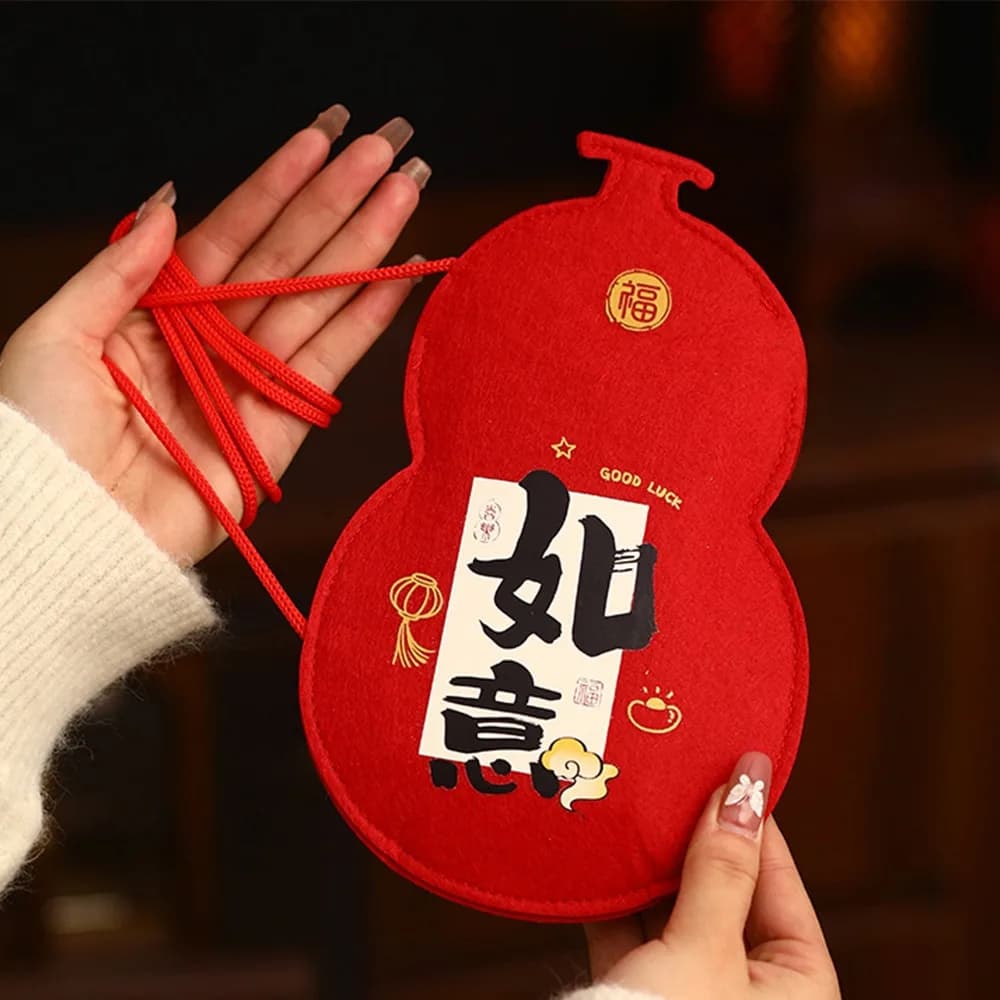 Pochette Cadeau 2026 Année du Cheval Nouvel An Chinois Enveloppe Rouge Style Cartoon Sac d'Argent Porte-Bonheur Hongbao