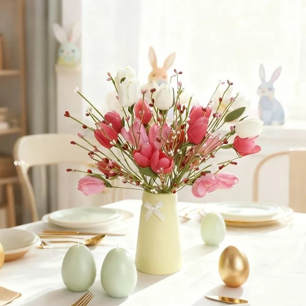 Fleurs artificielles de tulipes Faux Love Berry