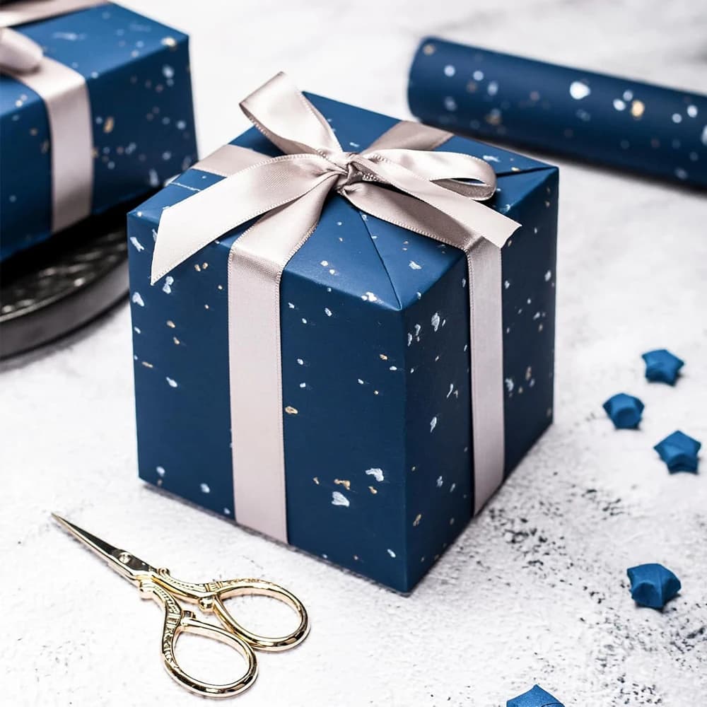1 rouleau de papier d'emballage cadeau, papier d'emballage floral, idéal pour l'emballage artisanal de bricolage, boîte cadeau de fête de noël