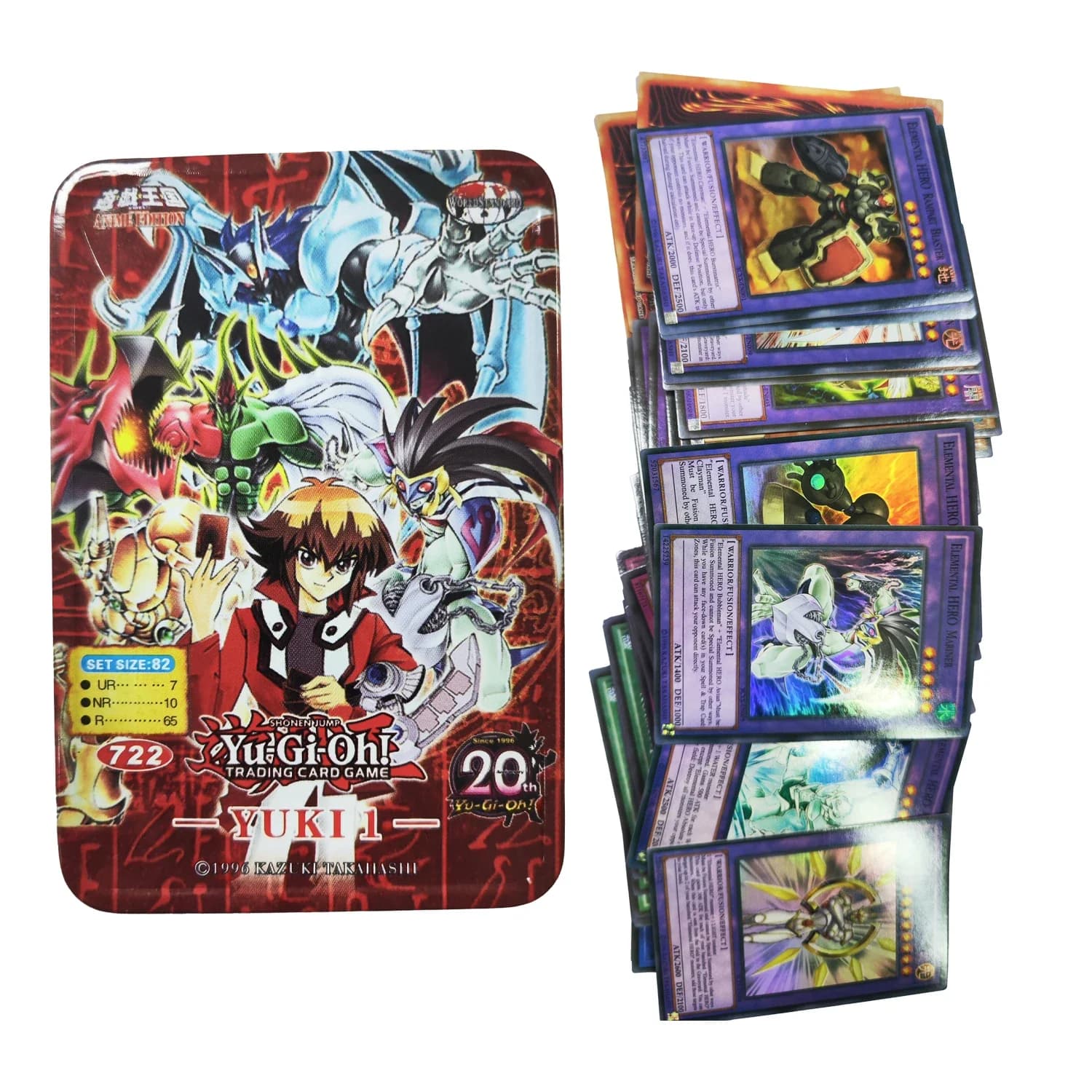 Yu Gi Oh cartes YUKI 1 carte anglaise holographique doré blanc Dragon Duel jeu carte de collection avec boîte en fer blanc