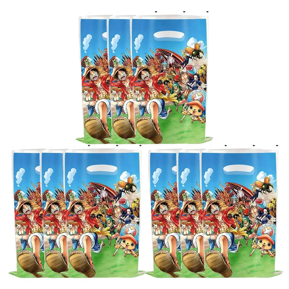 Sacs cadeaux à thème One Piece, décoration d'anniversaire, sacs de remplissage pour cadeaux, cadeaux d'anniversaire pour enfants, cadeaux pour invités, carnaval, baby shower