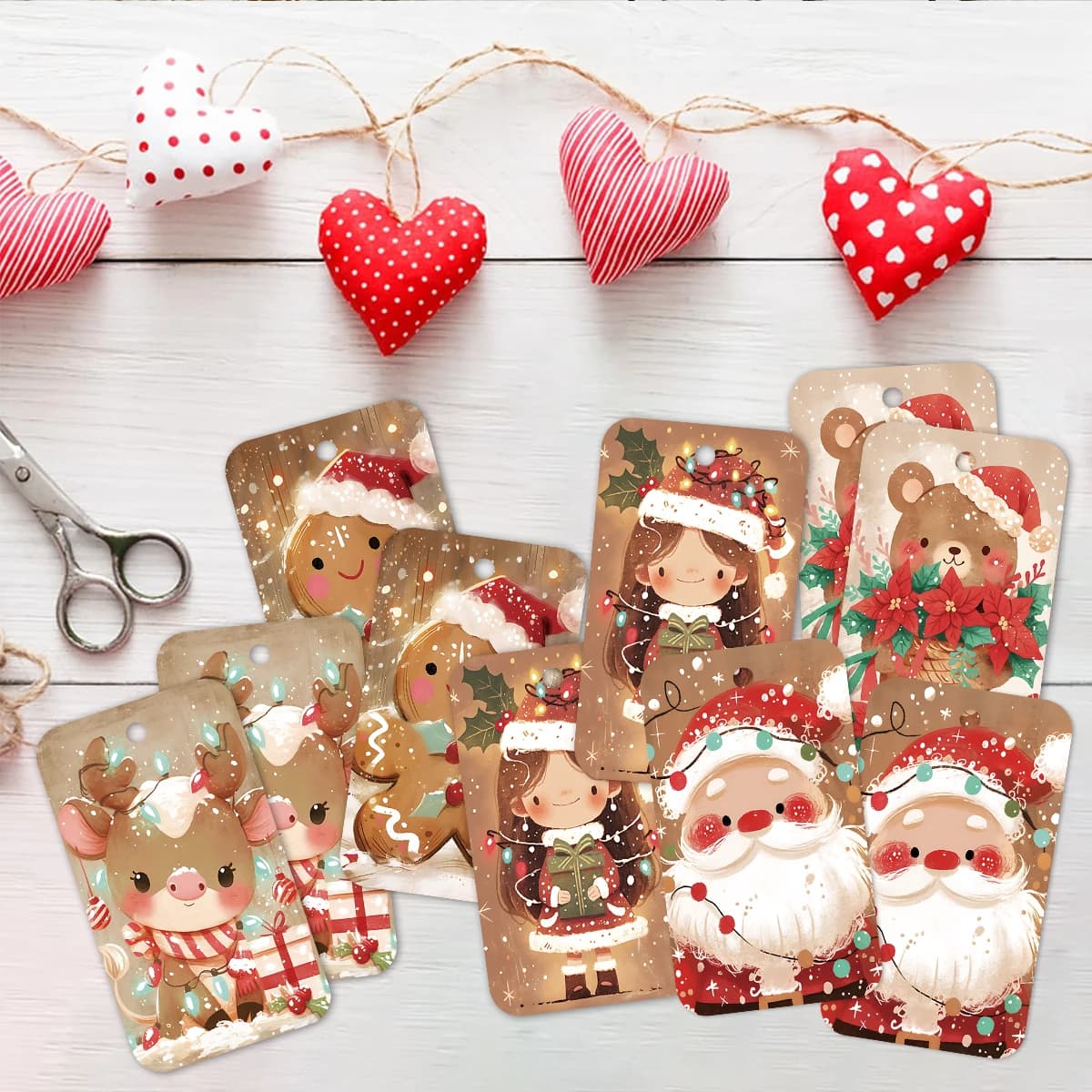 Étiquettes cadeaux de noël à motif de dessin animé