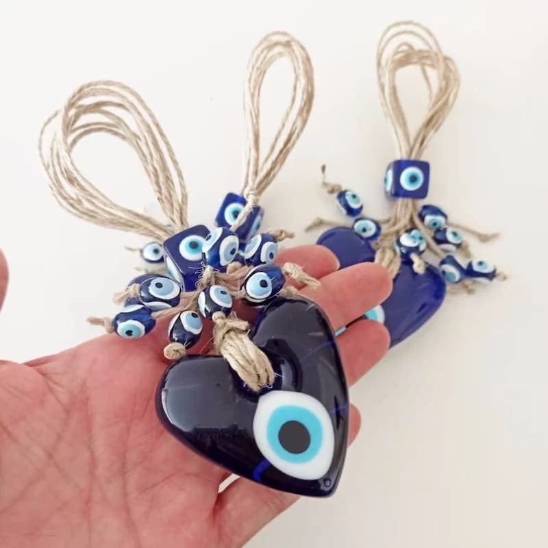 Pendentif porte-bonheur mauvais œil turc bleu, chaîne en corde tissée à la main, ornement de voiture pour la maison, salon, décoration murale suspendue, amulette cadeau