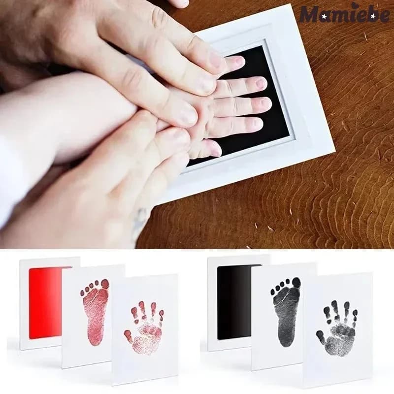 Kit DIY pour empreintes de mains et de pieds de bébé nouveau-né, tampons encreurs, cadre photo, empreintes de mains, accessoires souvenirs pour tout-petits, cadeau de naissance sûr et propre
