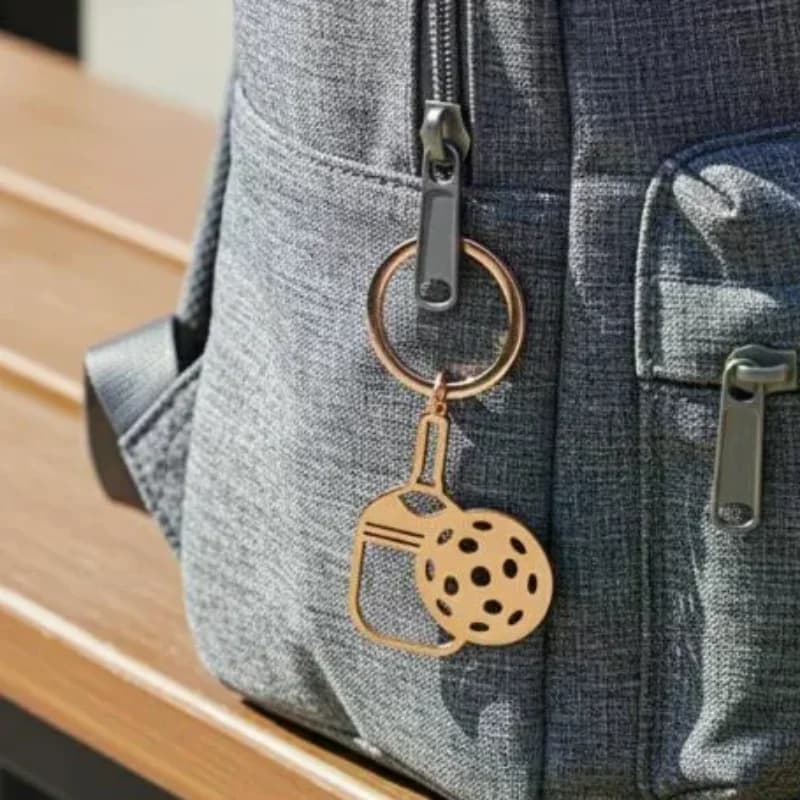 Porte-clés pendentif raquette de tennis, pour fan de sport, bijoux en acier inoxydable, cadeau pour homme et femme, pour les fans de l'équipe