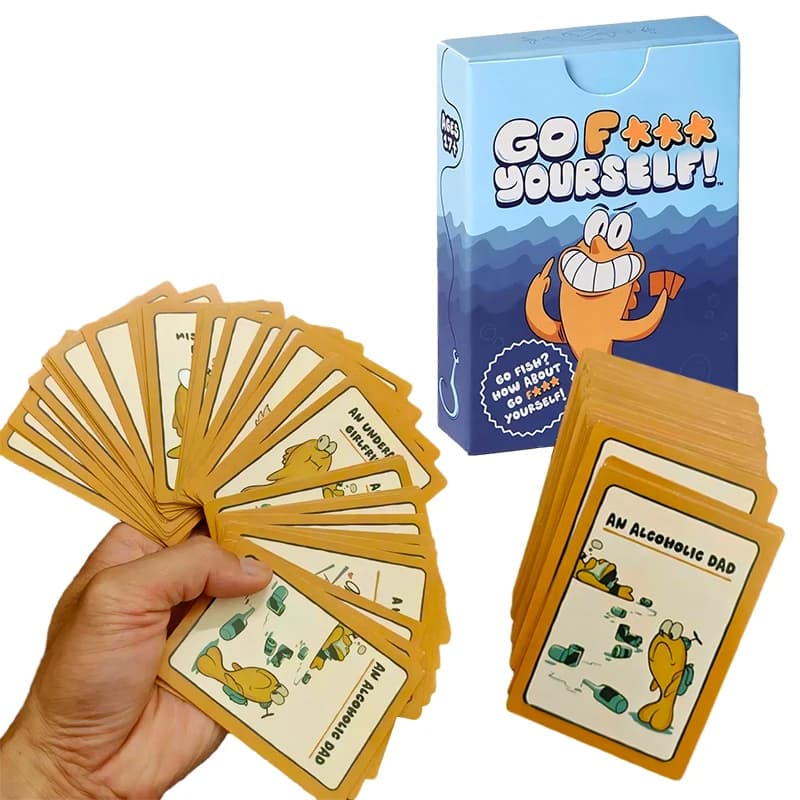 Jeu de cartes Go Fish : Cadeau amusant et original, jeux de société hilarants avec un twist, jeu de soirée pour interaction familiale, pour 2+ joueurs