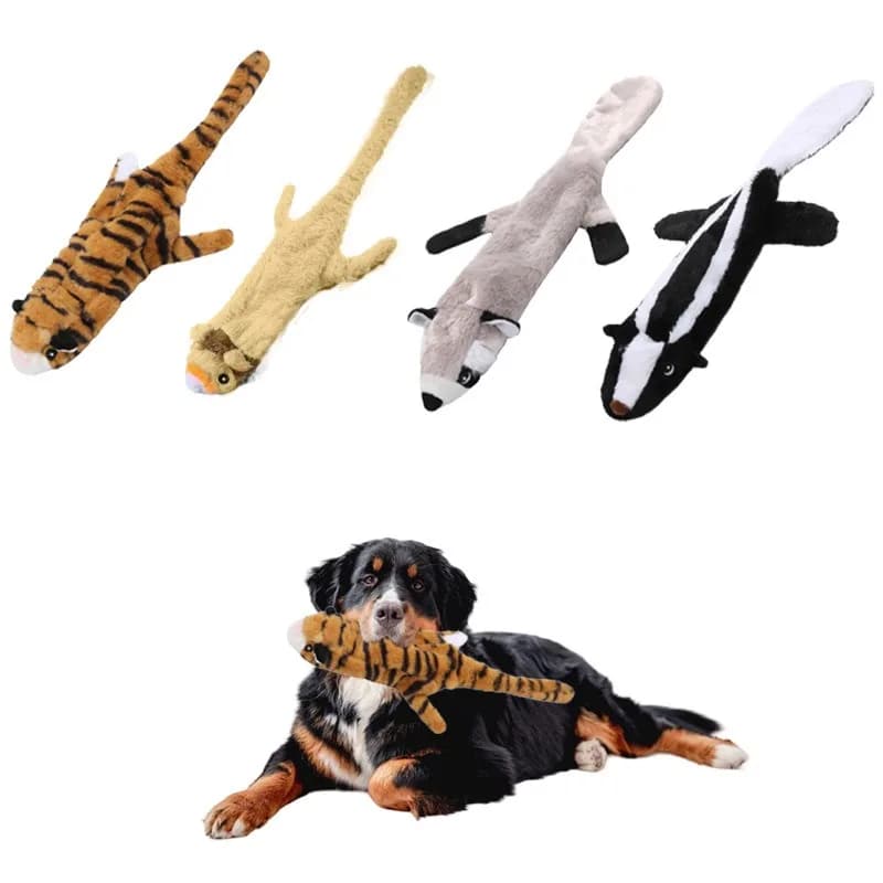 Jouet en peluche sans rembourrage pour chien, design réaliste avec couineur, durable et doux pour chiens de taille moyenne à grande, idéal pour les jeux de traction et les mâcheurs modérés