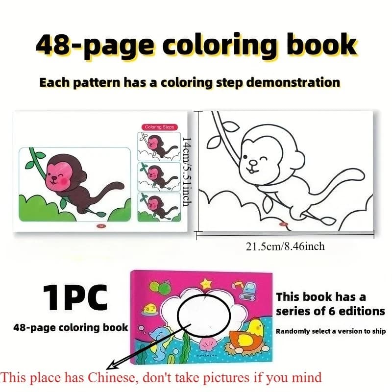 Livre de coloriage pour enfants-livre de dessin Doodle, cadeau d'anniversaire et de vacances, livre de dessin et de peinture de niveau d'entrée pour enfants Version chinoise