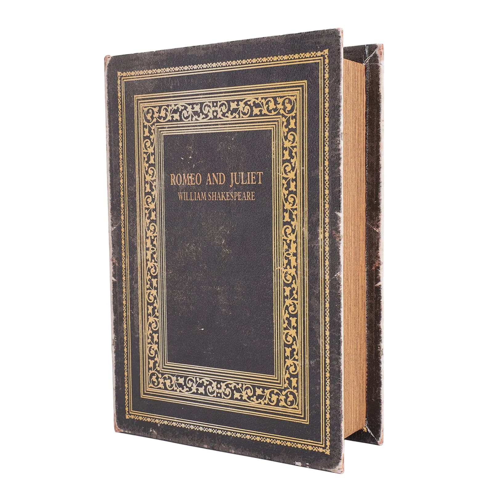 Boîte à livres décorative en bois et cuir
