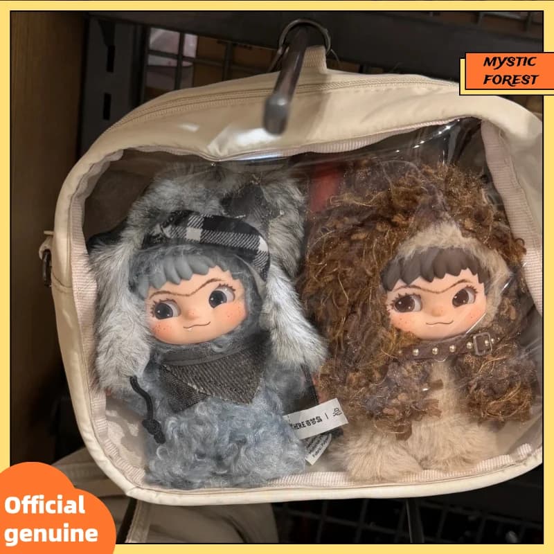 WAKUKU Original Puka Meow & Fuzzy Kid Pendentif Mini Poupée en Vinyle et Peluche Super Mignonne Décoration Jouets Doux de Collection Cadeau d'Anniversaire