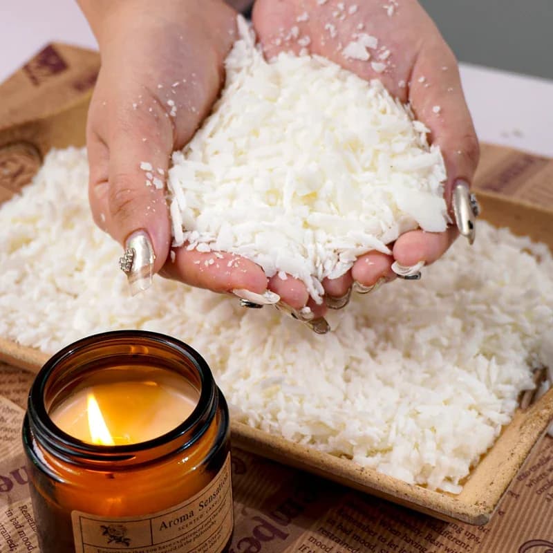 Cire de paraffine de soja naturelle 1 kg, matériau de bricolage haut de gamme pour la fabrication de bougies, cire pure d'aromathérapie avec pigments pour la fabrication artisanale de bougies