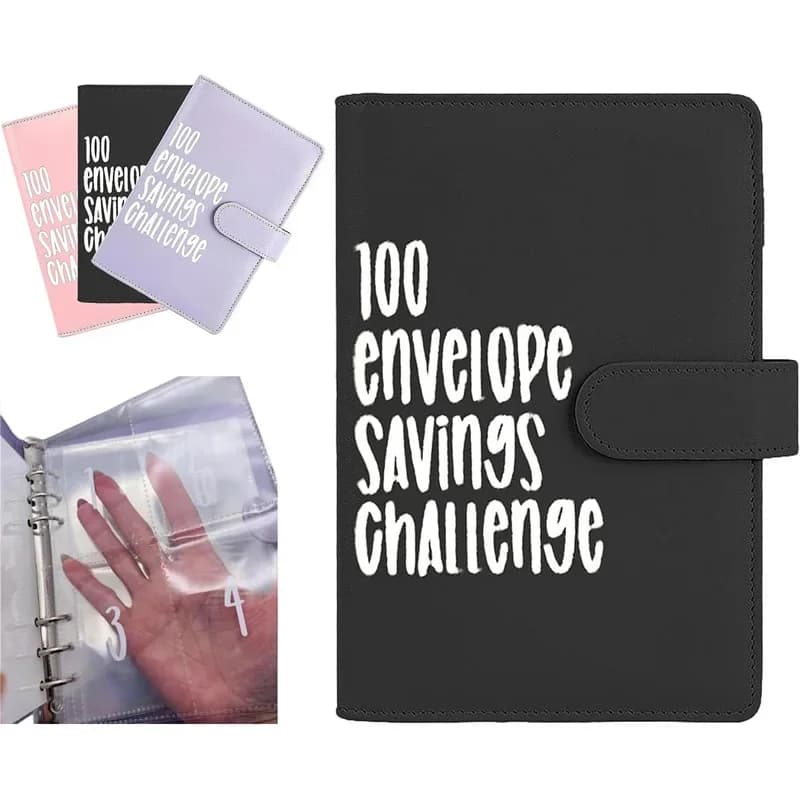 Classeur de défi d'enveloppe de 100 jours, moyen facile et amusant d'économiser 5,050 $, classeur de scripts d'épargne, classeur de budget avec enveloppes d'argent