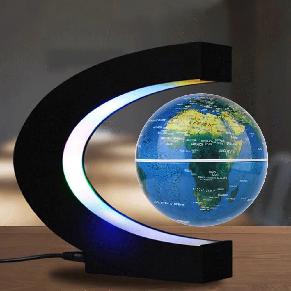 Lampe antigravité électronique cadeaux d'anniversaire nouveauté boule lumineuse flottante LED carte du monde Globe à lévitation magnétique décoration de la maison
