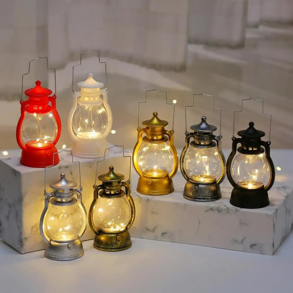 Lanterne rétro LED lampe à bougie lumière douce décorative Portable Vintage