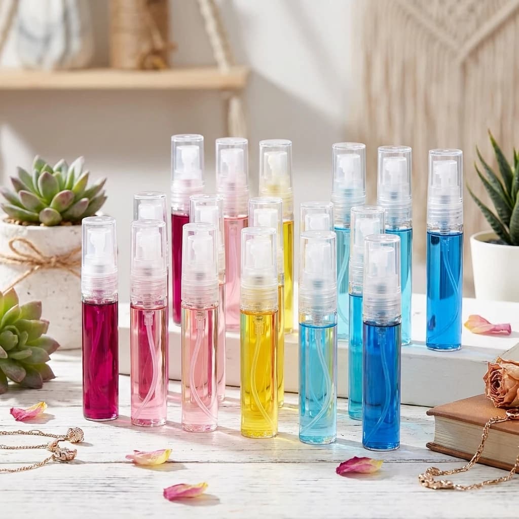 10/20/50 pièces, flacons d'échantillons de parfum miniatures vides, petits flacons pulvérisateurs en verre, flacon de parfum portable à brume fine, rechargeable pour les voyages