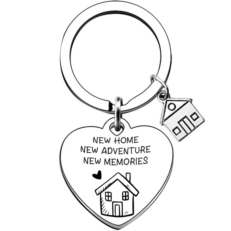 Cœur maison réchauffement cadeaux nouvelle maison, pendaison de crémaillère cadeau porte-clés propriétaire première fois maison cadeau porte-clés porte-clés