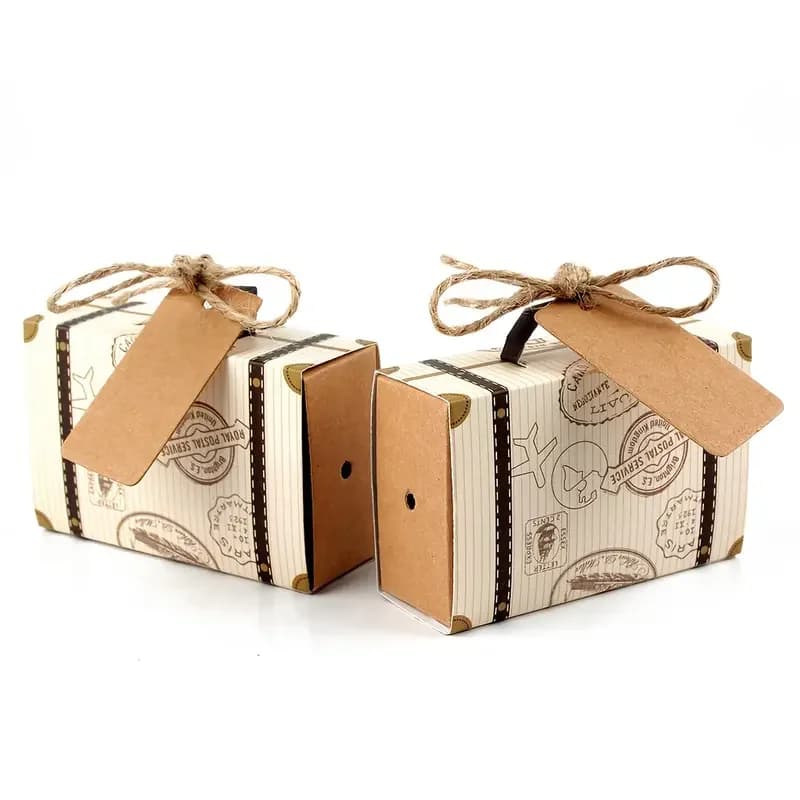 Mini valises élégantes, coffrets cadeaux, parfaits pour les mariages, les vacances et les événements spéciaux, sacs d'emballage uniques pour bonbons au chocolat, 50 pièces