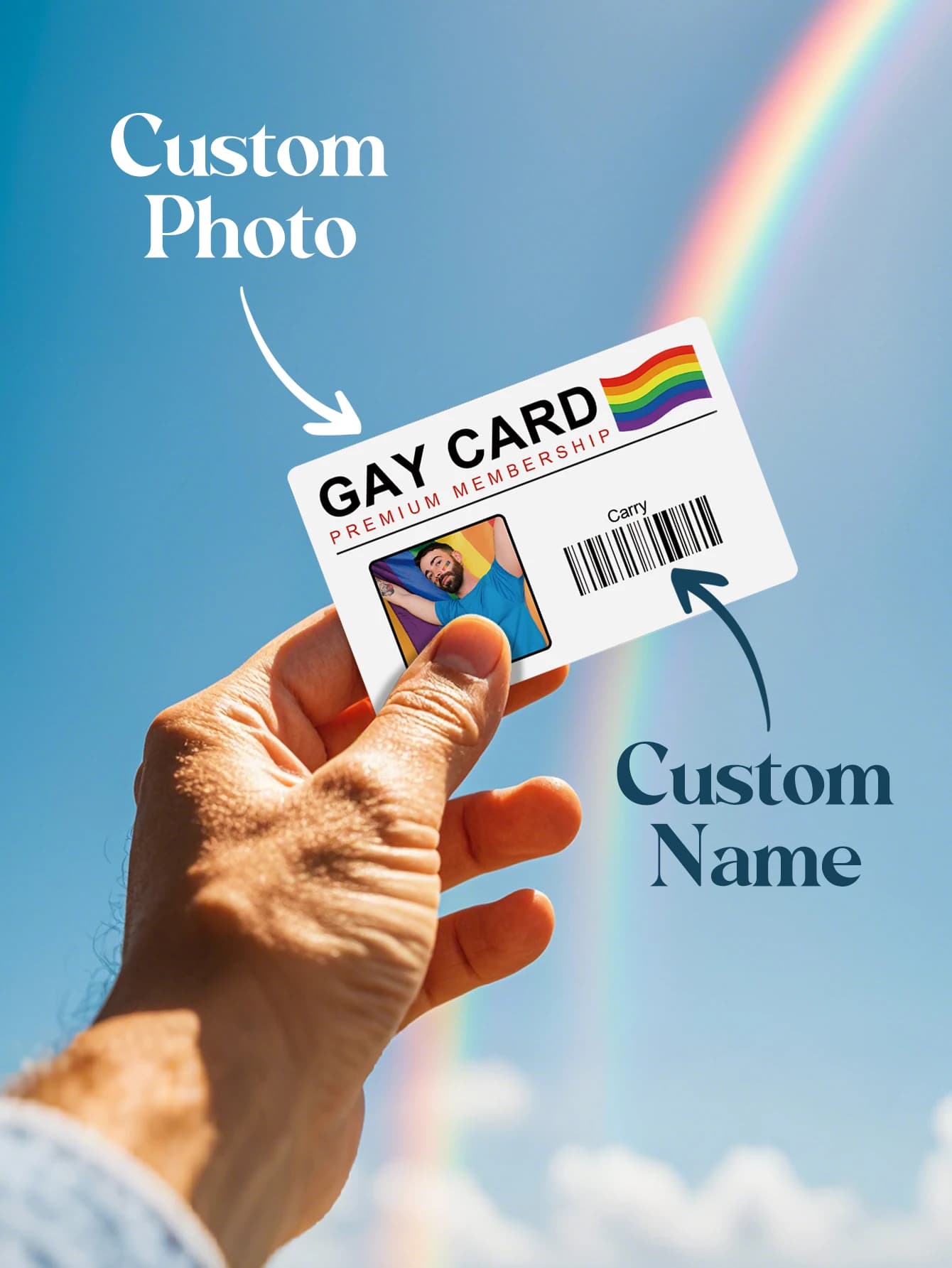 Porte-cartes photo personnalisé, Carte de visite personnalisée, Cadeau Fierté LGBTQ, Carte de membre amusante, Carte d'identité fantaisie, Cadeau farfelu