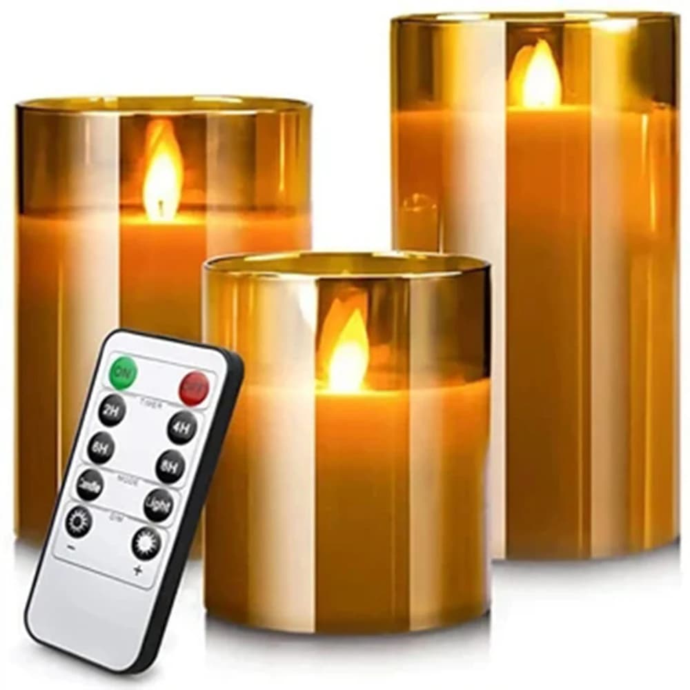 Lumières LED pour la maison bougie électronique bougie LED décoration bougie en verre ensemble complet minuterie de télécommande pour noël mariage