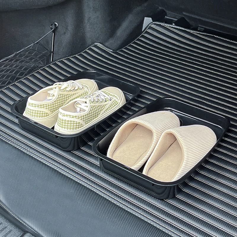Plateau de rangement d'accessoires automobiles, organisateur de chaussures pour voiture, boîte de rangement sous le siège
