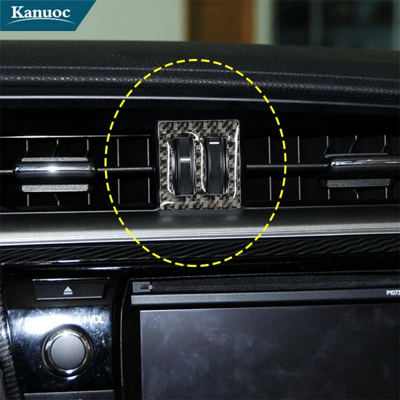 Accessoires de style intérieur de voiture pour Toyota CorTrust2014, 2015, 2016, 2017, 2018, fibre de carbone, évent central, autocollants décoratifs