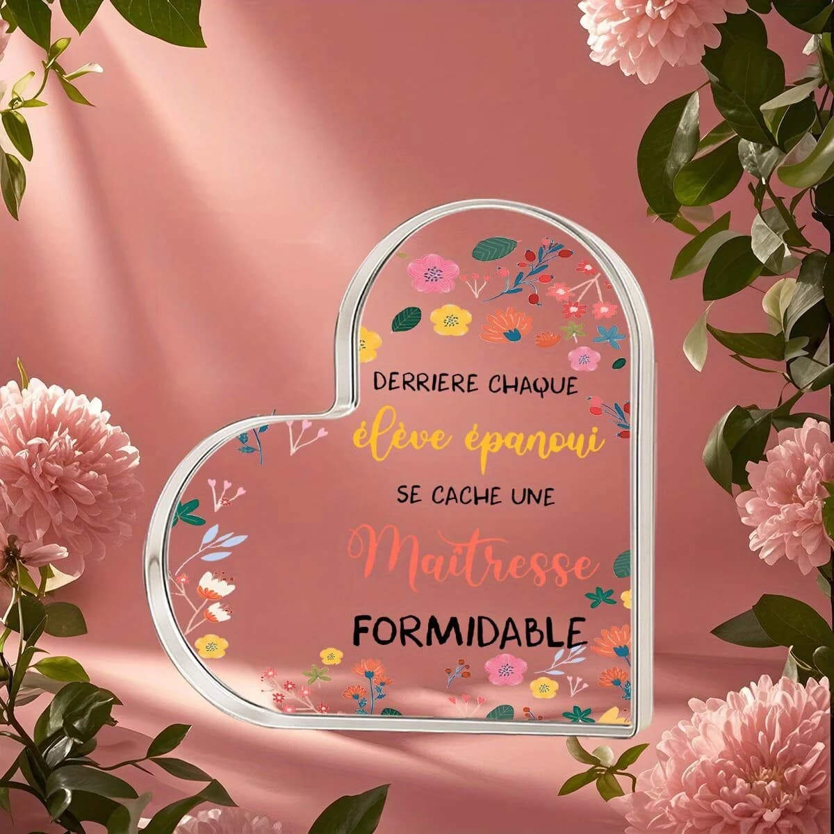 Presse-papiers floral personnalisé pour enseignant, cadeau de remerciement idéal, décoration de bureau pour salle de classe ou bureau
