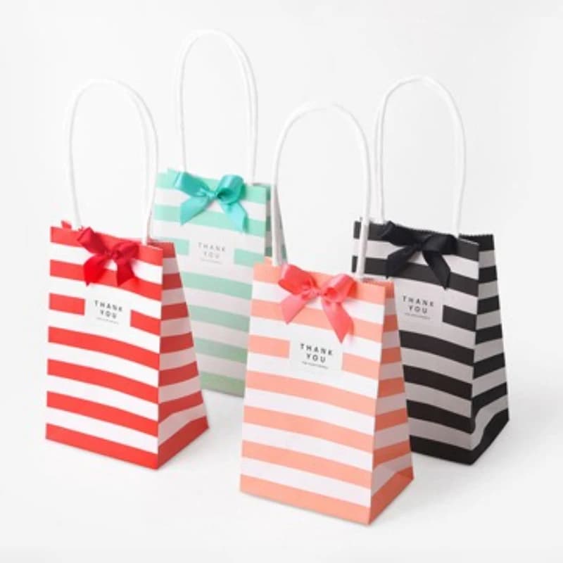 10/30/50pcs rayures/points faveurs de mariage et cadeaux pour les invités bébé douche décorations de fête d'anniversaire enfants sacs cadeaux en papier
