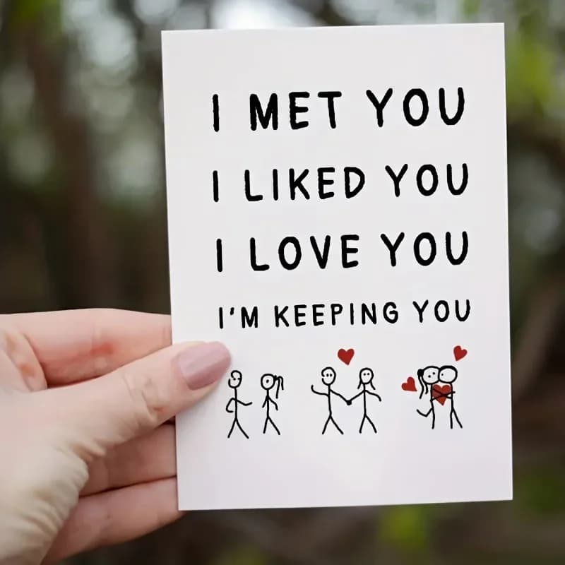 1 PC Carte de vœux 'Je t'ai connu, j'ai aimé te connaître, je t'aime', Cartes de vœux pour relations amoureuses, Cadeaux, Pour notre première rencontre