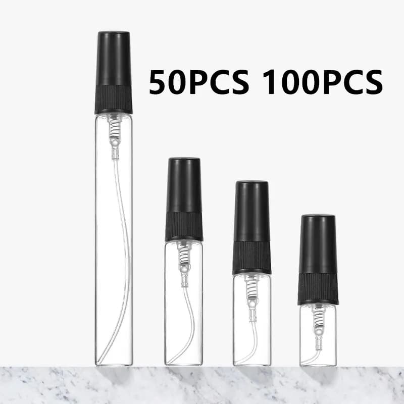 50/100 pièces 2ML 3ML 5ML 10ML noir Portable bouteille de parfum en verre vide bouteille rechargeable bouteille de cosmétiques échantillon flacons en verre mince