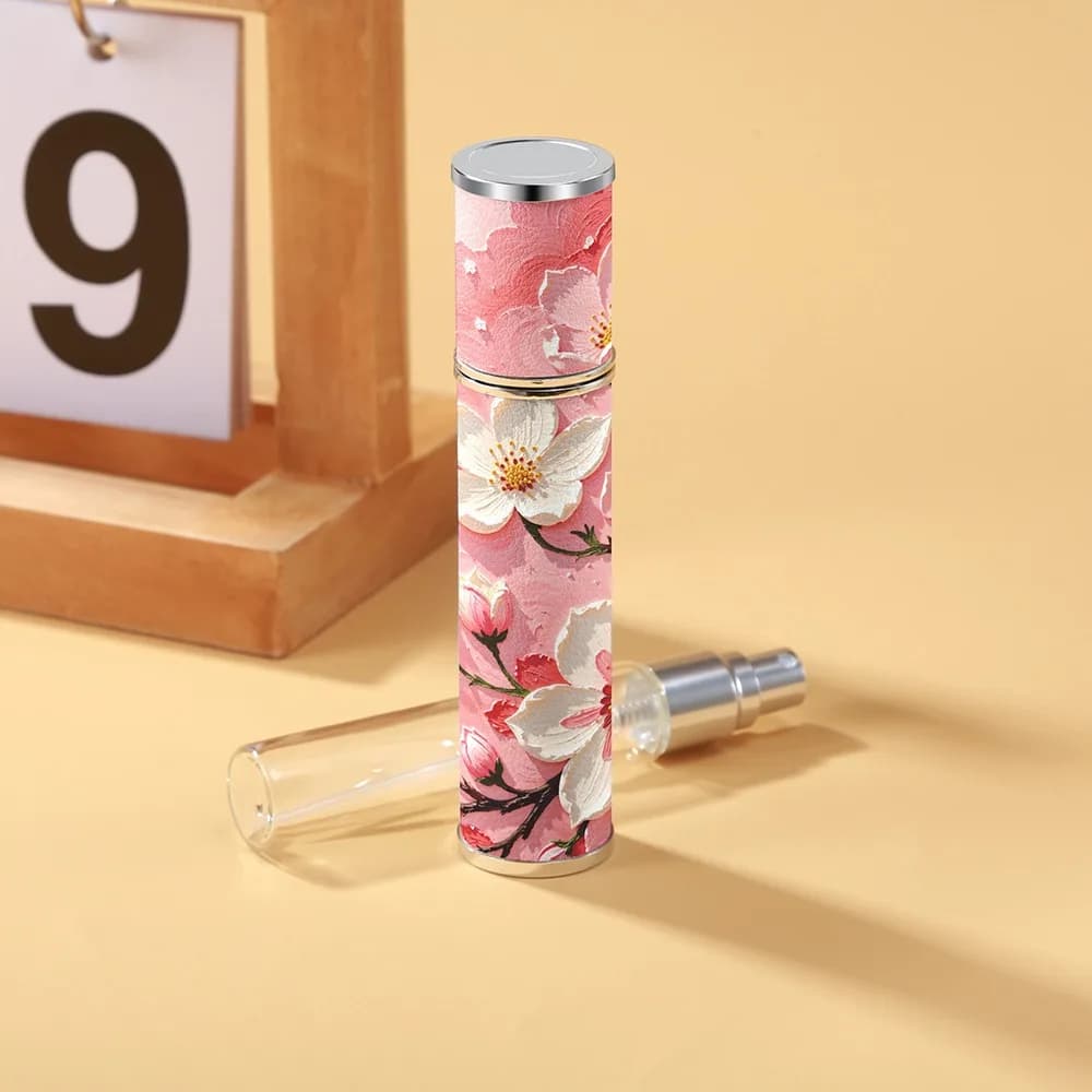 Bouteille de parfum en cuir PU à la mode, vaporisateur Floral de 10ml, bouteille atomiseur de parfum vide rechargeable pour femme