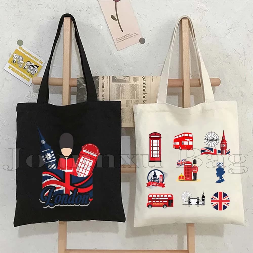 Mignon Londres voyage Pack cadeaux royaume-uni Paris italie France britannique ROYAL Big Ben Bus toile épaule fourre-tout sac Shopper coton sac à main