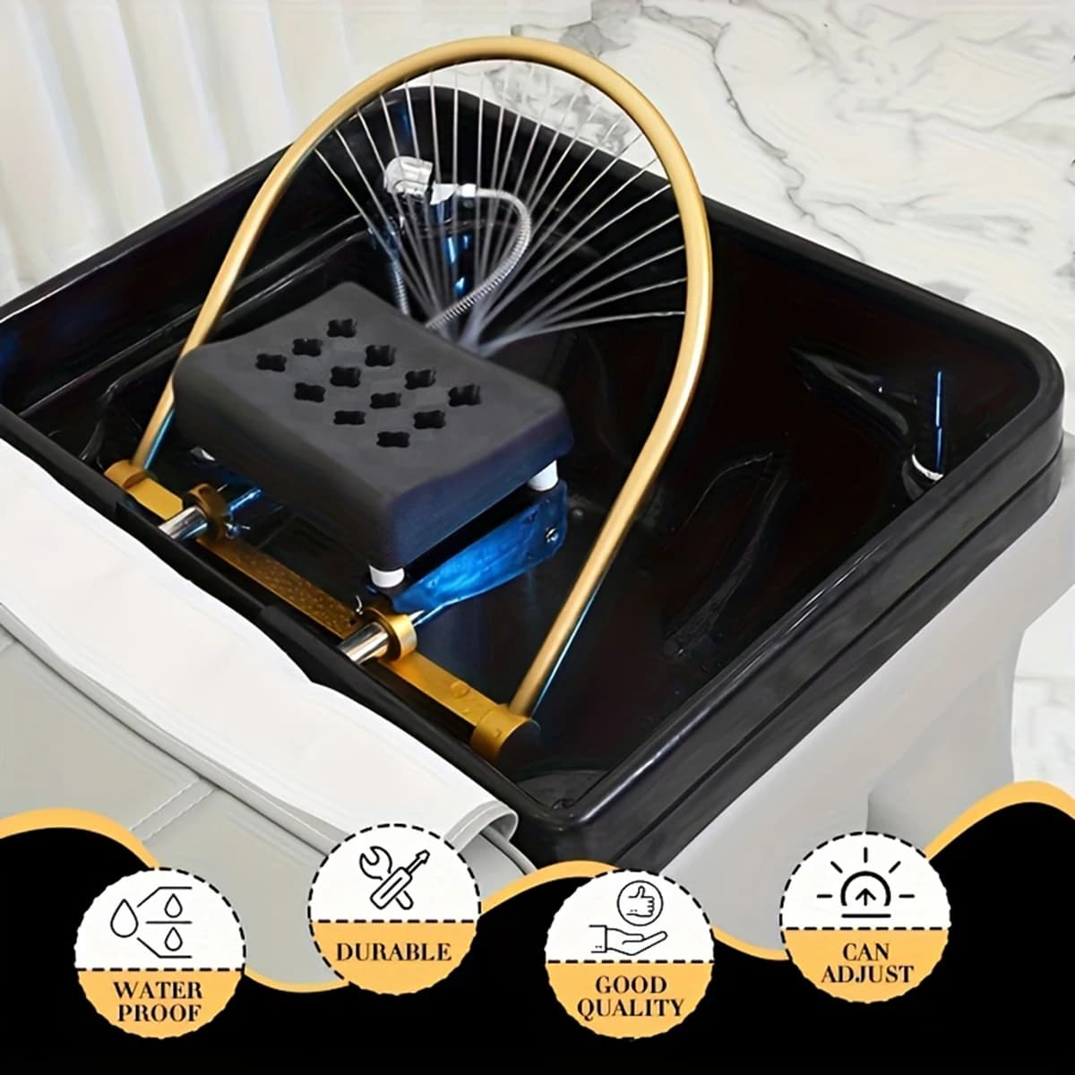 Équipement de circulation d'eau pour spa capillaire avec oreiller, cascade multi-angles, douche thérapeutique pour la tête, accessoires de shampoing