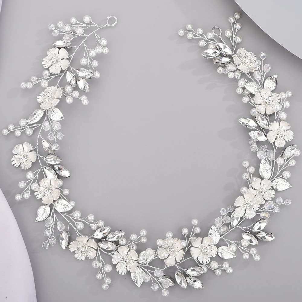 Accessoires de cheveux de mariée en perles, robes pour événements spéciaux, bandeaux à fleurs, cadeaux de demoiselles d'honneur, bijoux de cheveux de mariage tendance