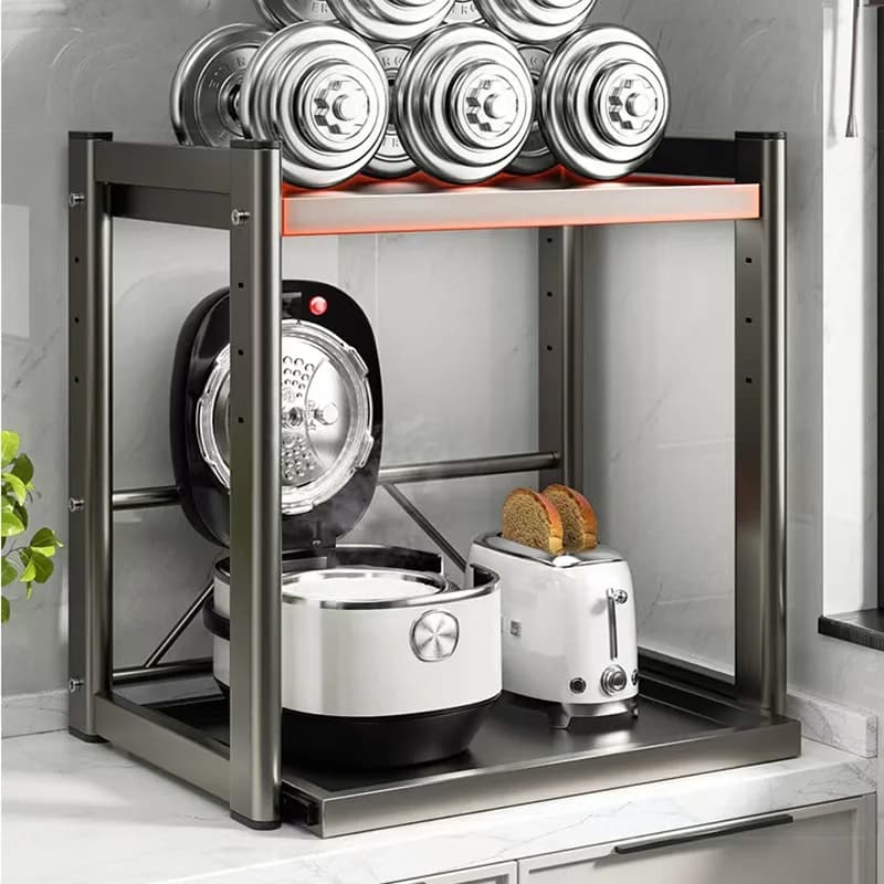 Support de rangement de cuisine, comptoir de grande capacité, extractible, multifonctionnel, couches, organisateur d'accessoires de cuisine ménagers