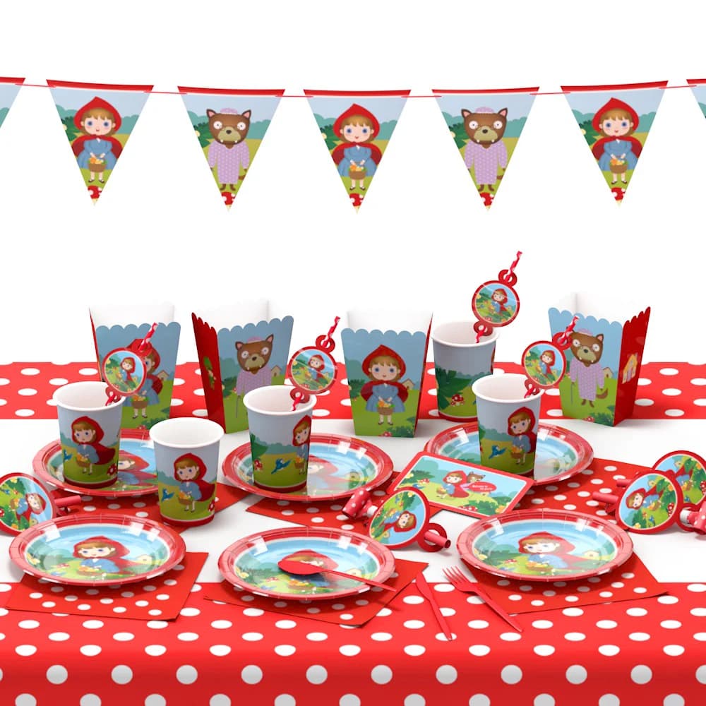 Décoration de fête d'anniversaire du petit chaperon rouge