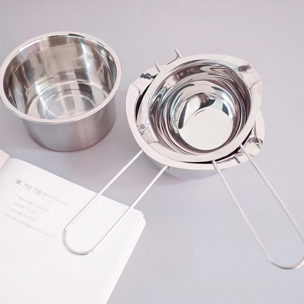 Chaudière de fusion de cire de bougie 400/600ml, avec poignée résistante à la chaleur pour faire fondre des bonbons au chocolat et des fournitures de fabrication de bougies
