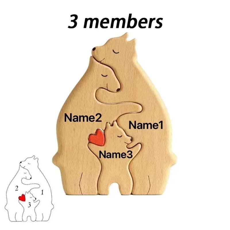 Ensemble de puzzles en bois artistiques personnalisés pour la famille, nom personnalisé, décoration intérieure, cadeau de Thanksgiving sincère pour maman et bébé