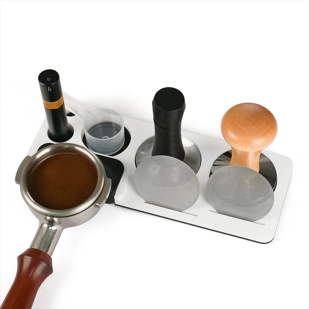 Support de rangement pour café en acrylique, accessoire multifonctionnel pour le café, support de rangement pour outils de pressage de poudre de café