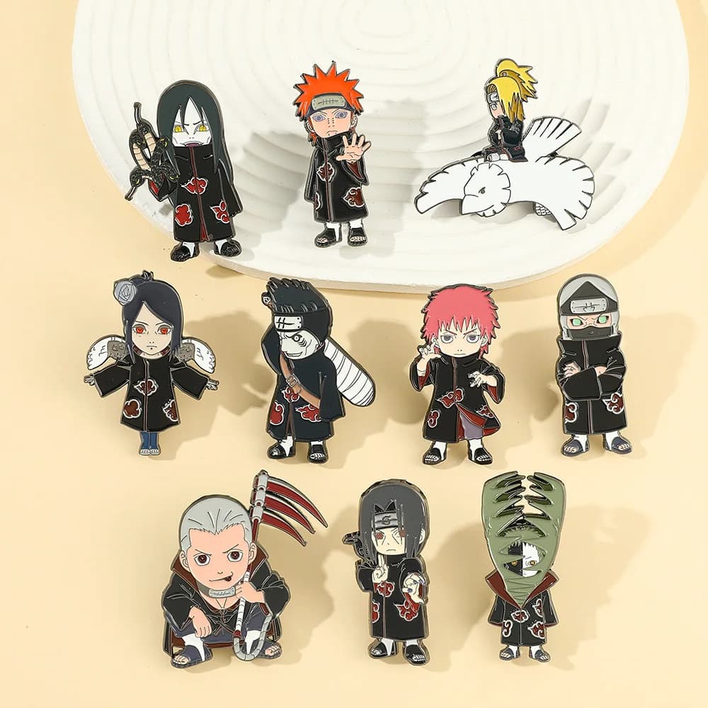 Épingle en émail NarAAEnamel Akatsuki, broche de dessin animé nuage rouge, décoration de collier de sac à dos, insigne de revers, cadeaux de bijoux à la mode