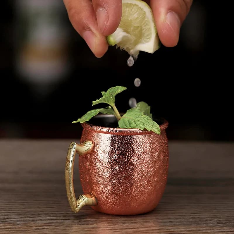 Tasses à Mule de Moscou de 2oz, tasse à Cocktail en acier de 60ml, tasses en cuivre de Mule de Russie de Moscou, outils de Bar (sans plateau)