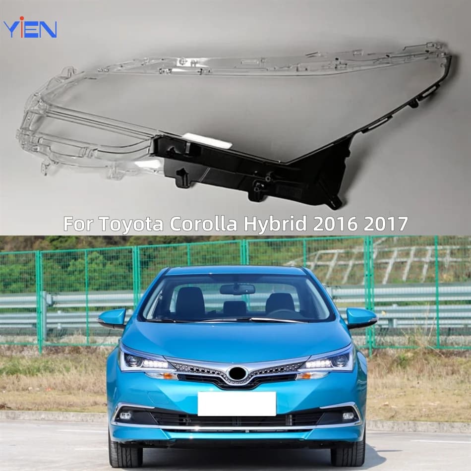 Pour Toyota Corolla hybride 2016 2017 accessoire voitures lumières couverture phare voiture avant phare lentille couverture lumières coque