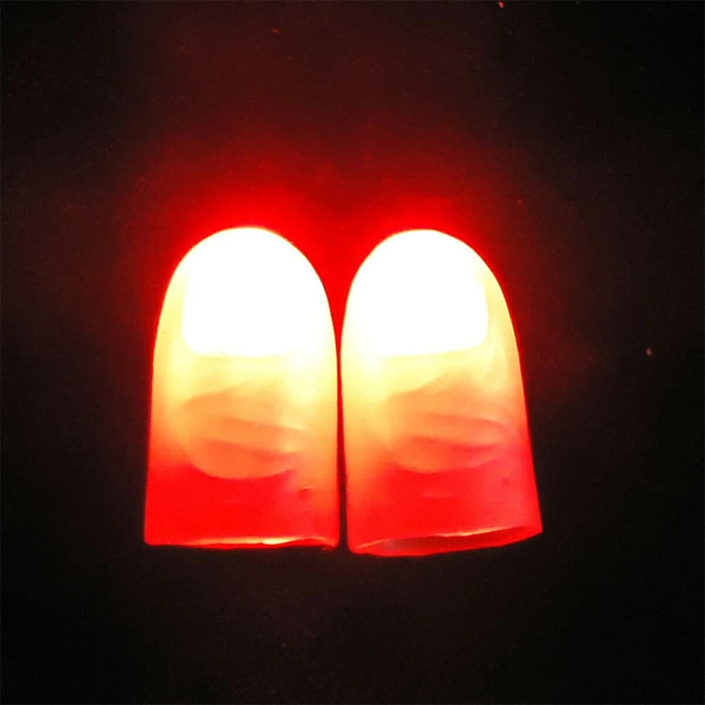 Doigts lumineux magiques à LED, accessoires de pouce, accessoires de Noël, fête de festival, nouveauté, jouets drôles, 2 pièces, 4 pièces, 6 pièces