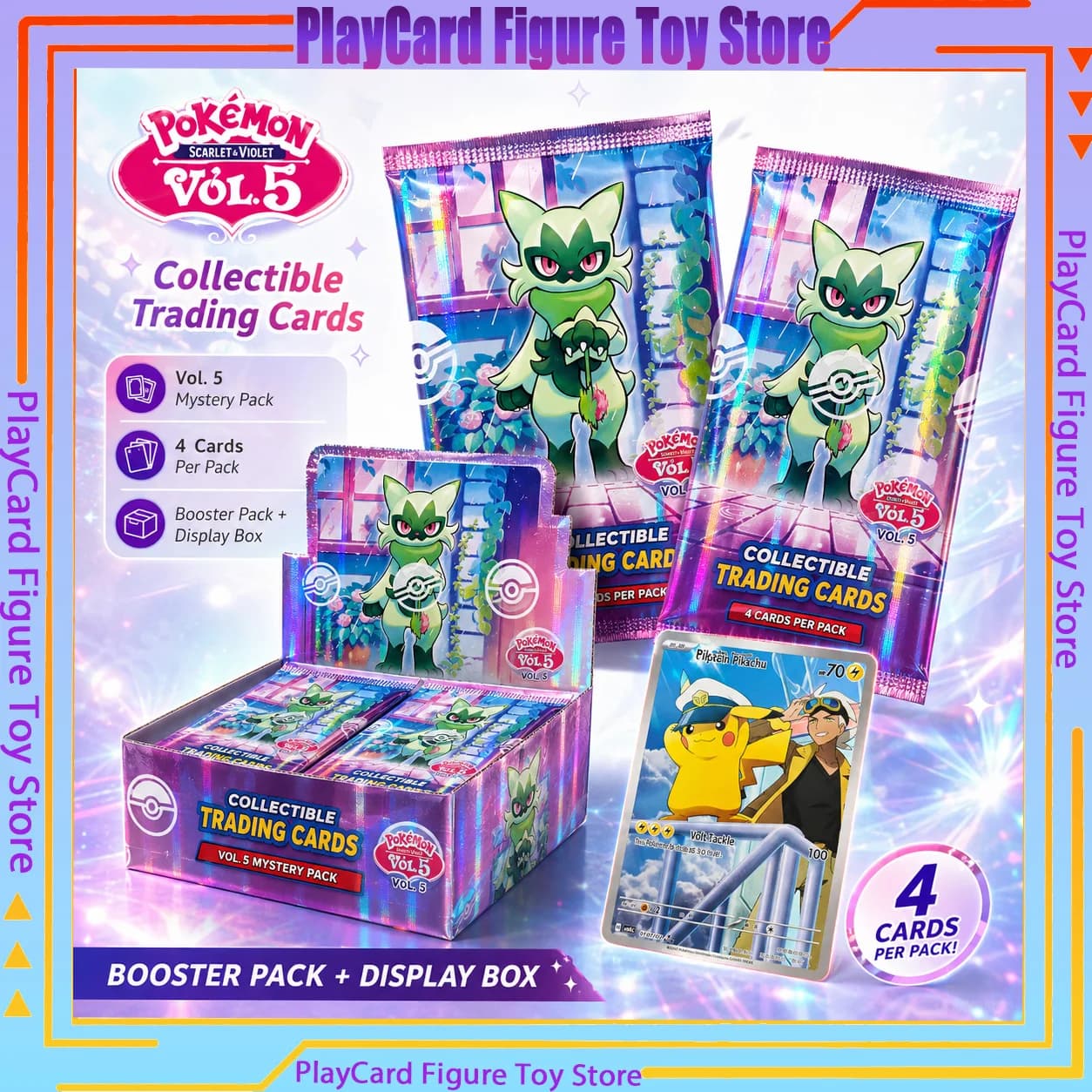 Pack de cartes Pokémon 100% officiel, 5 boîtes de boosters, collection Vol.5, original scellé, Zhu&Purple, cartes PTCG chinoises simplifiées, cadeaux