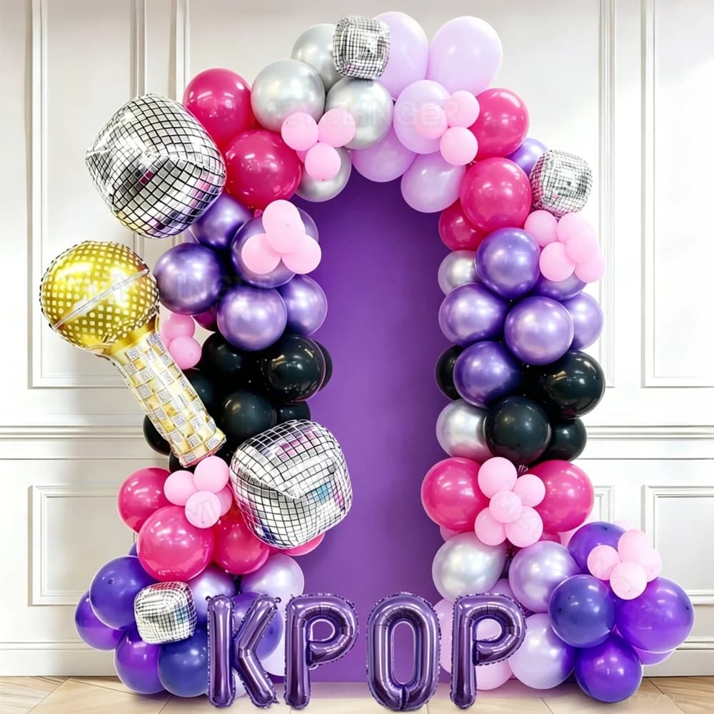 Ensemble de ballons sur le thème de la musique, ballons disco et ballons en forme de notes pour les fêtes d'anniversaire, décorations de balles, décorations pour fêtes disco