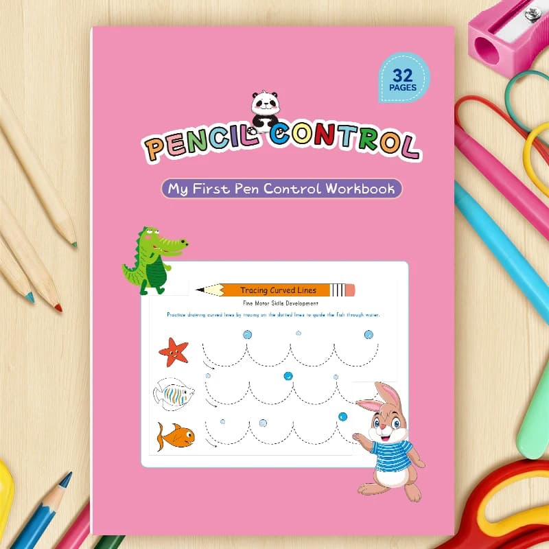 Cahier d'exercices de contrôle du stylo de 32 pages, outil éducatif pour la petite enfance pour préparer les enfants à l'apprentissage de l'écriture formelle