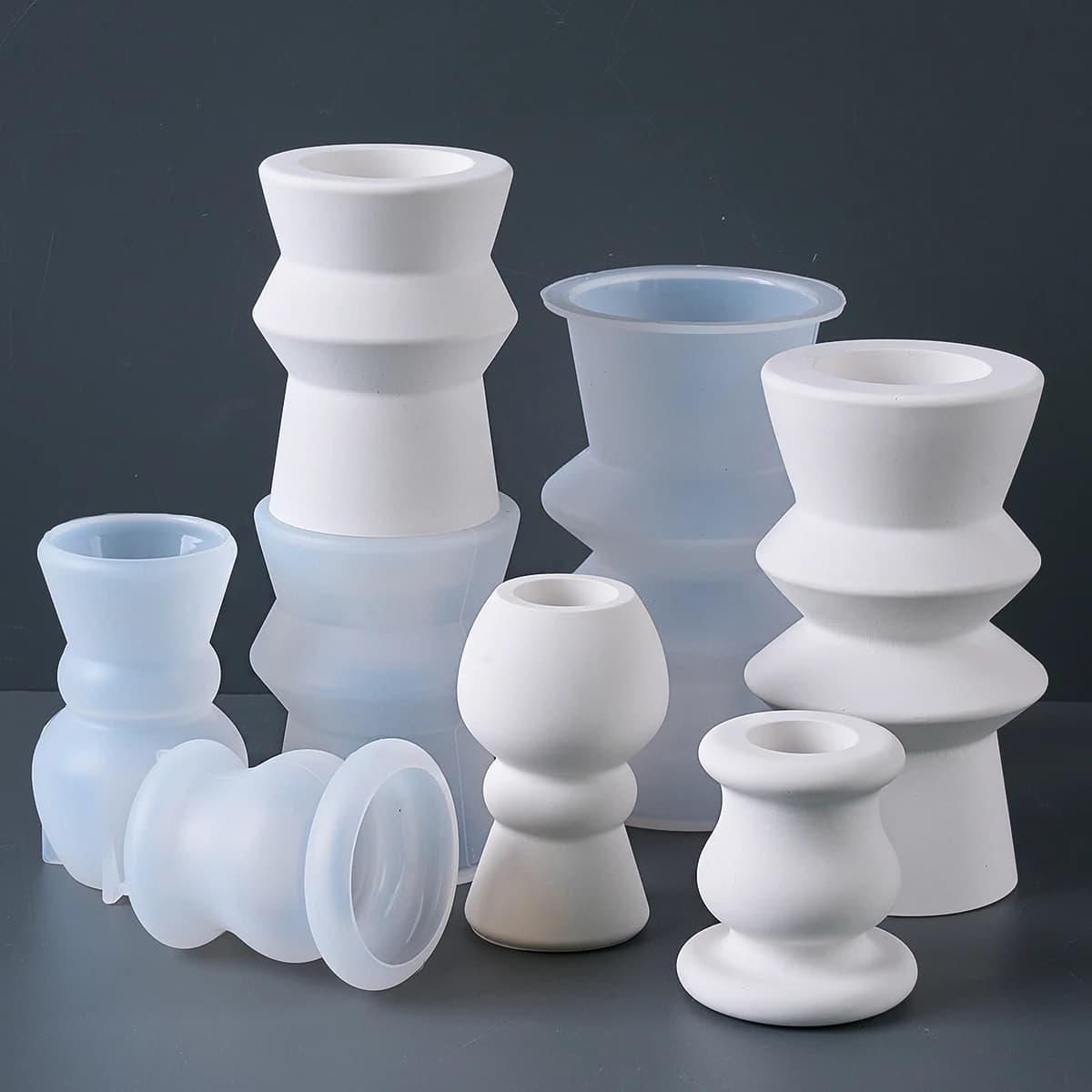 Bougeoir pilier romain de Style nordique, moule en Silicone, Base de bougie parfumée, chandelier en gypse, cadeaux artisanaux d'art minimaliste