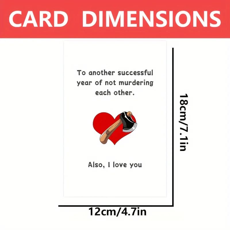 Carte d'anniversaire amusante avec texte humoristique. Cadeaux uniques adaptés pour mari, femme, petit ami et petite amie.