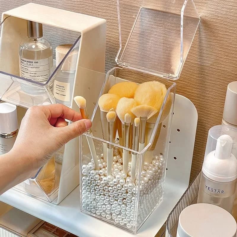 Boîte de rangement pour pinceaux de maquillage