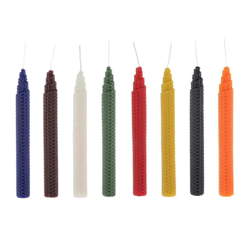 Bougie conique en cire d'abeille faite à la main, bougies écologiques en cire pour centre de table de fête et porte-bougie