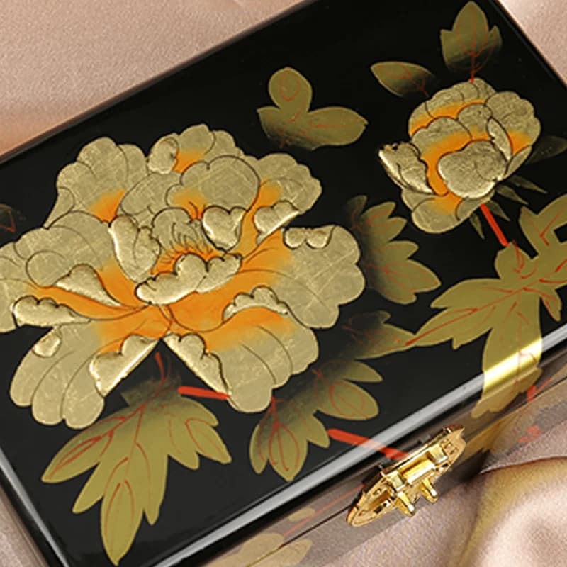 Pingyao – boîte à bijoux en laque, mallette de rangement chinoise élégante fabriquée à la main pour accessoires